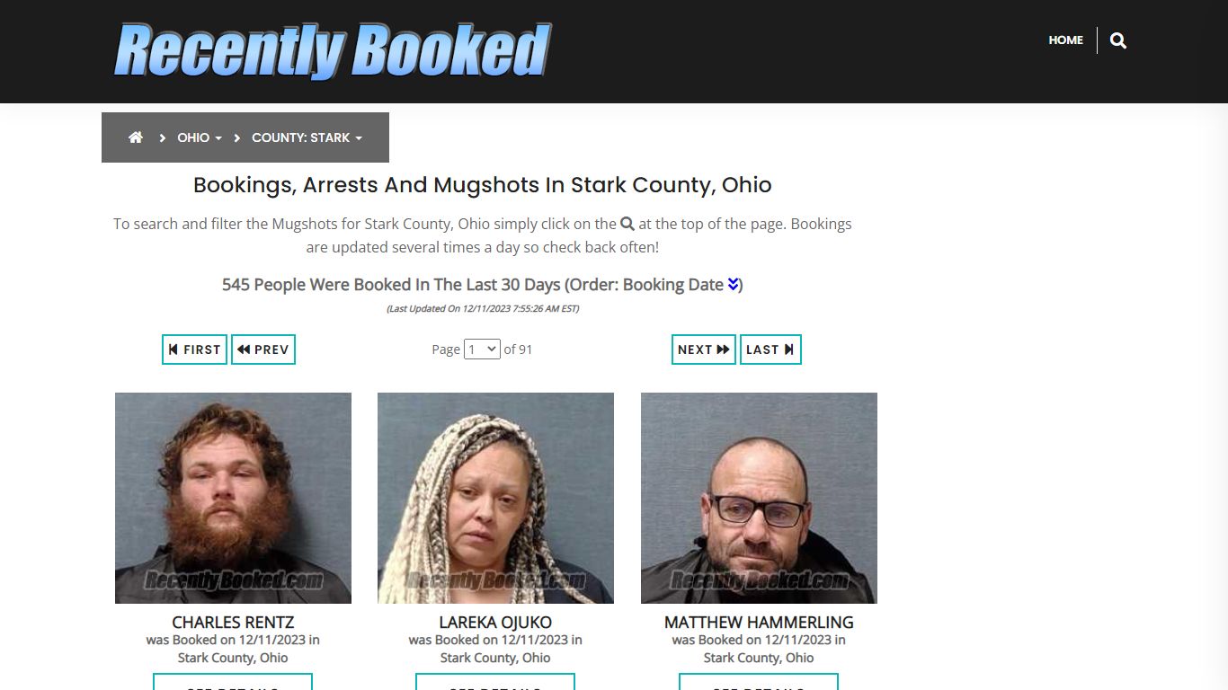 Recent bookings, Arrests, Mugshots in Stark County, Ohio - Recently Booked